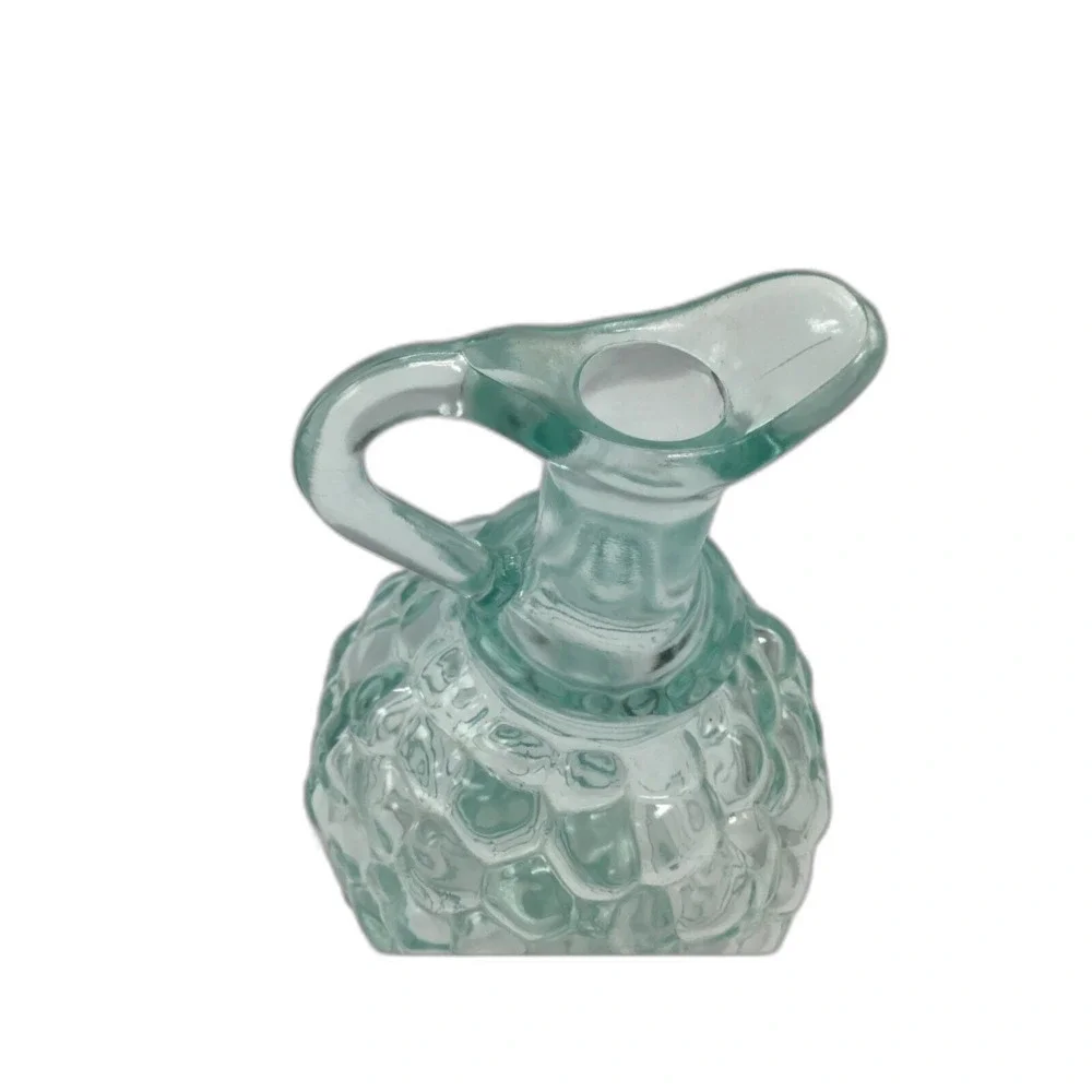 Vintage Pinord Green Glass Embossed Grape Decanter Bottle Carafe Cruet Italy